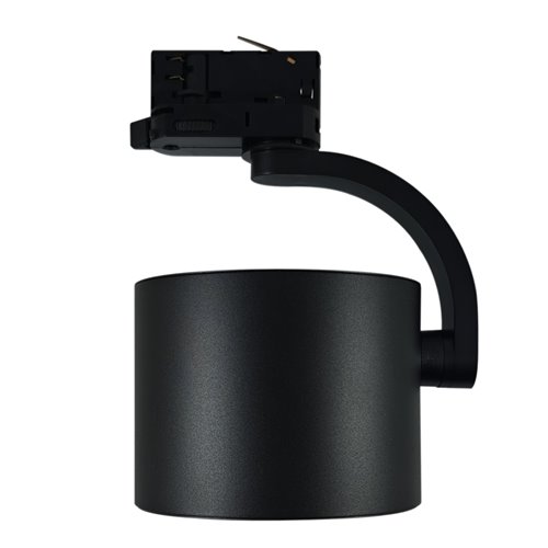 Czarny reflektor szynowy ARKO AR111 zamontowany na czarnym szynoprzewodzie trójfazowym