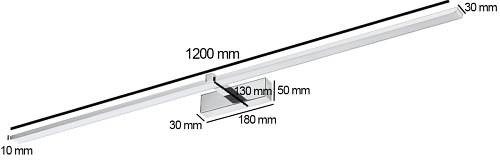 Lampa LED nad lustro VENUS 24W 120cm chrom