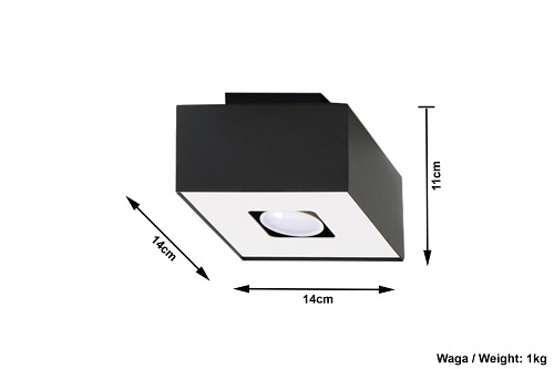 Oprawa sufitowa natynkowa MONO 1xGU10 Czarna