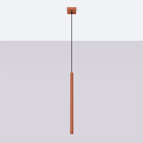 Lampa wisząca pojedyncza tuba Pastelo 1xG9 ochra czerwona