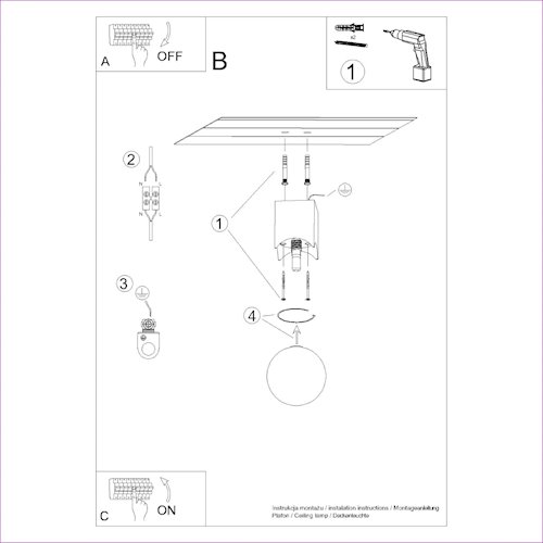 Lampa sufitowa Solis z mleczną kulą 1xG9 naturalne drewno