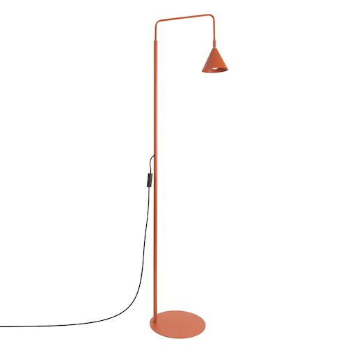 Lampa podłogowa ze stożkowym kloszem Nox 1xE14 ochra czerwona