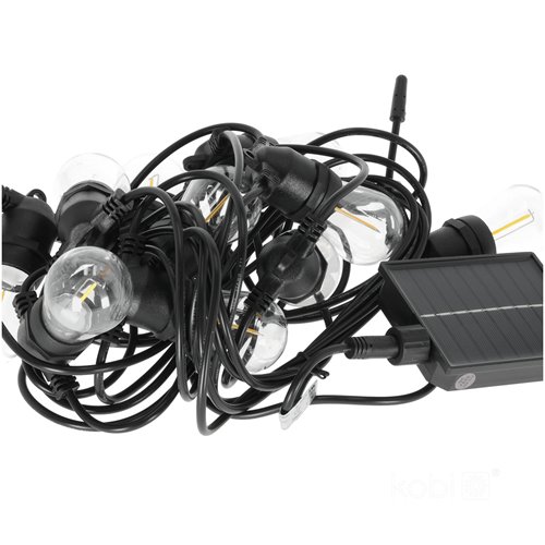Girlanda solarna 10m 10xLED E27 Filament z pilotem