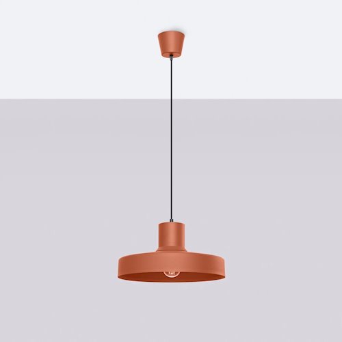 Lampa wisząca klasyczna Bilo 1xE27 ochra czerwona