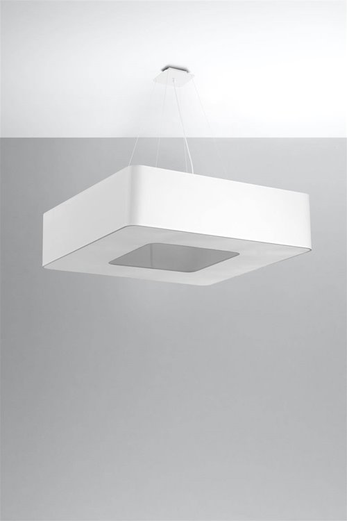 Lampa wisząca kwadratowa URANO 80 cm biała 8xE27