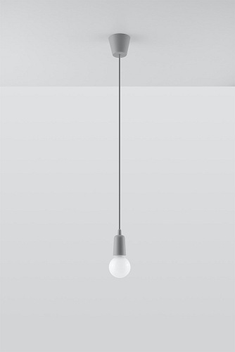 Lampa wisząca na kablu 1xE27 DIEGO szara