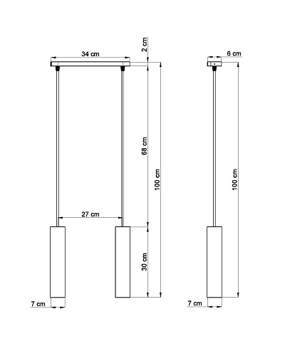 Lampa wisząca industrialna LUVO 2xGU10 szary beton