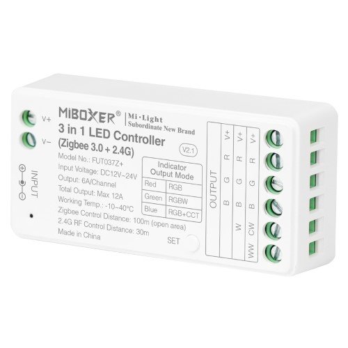 Mi-Light FUT037Z+ sterownik LED Zigbee 5w1 RGB+CCT 12V-24V 12A