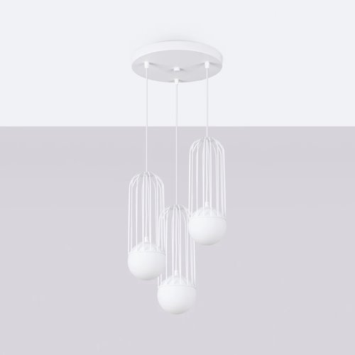 Lampa wisząca potrójna Brina okrągła 3xG9 biała
