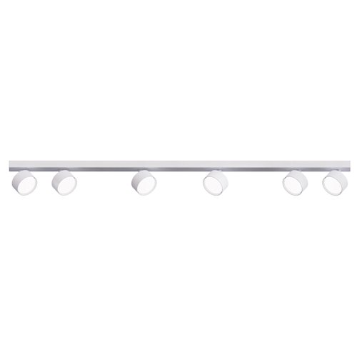 Listwa sufitowa 120cm z okrągłymi reflektorami 6xGX53 biała