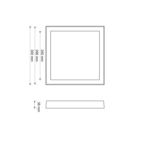 Panel LED 25W 30x30cm ART natynkowy kwadrat - biała ciepła