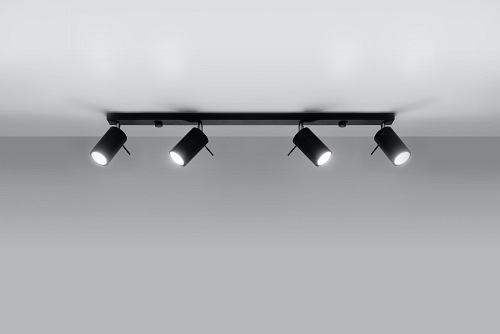 Lampa sufitowa reflektory RING 4xGU10 80cm Czarna