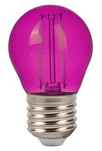 Żarówka LED V-TAC 2W Filament E27 Kulka G45 Różowy VT-2132 60lm