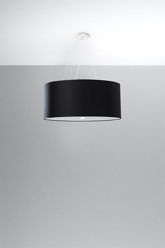 Lampa wisząca okrągła OTTO 60 cm czarna 5xE27