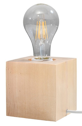 Lampa biurkowa industrialna ARIZ 1xE27 naturalne drewno