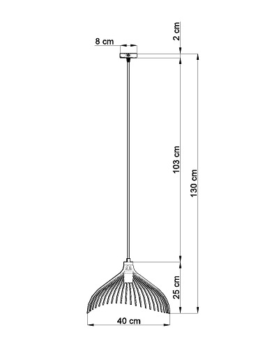 Lampa wisząca z drucianym kloszem UMB 1xE27 czarna