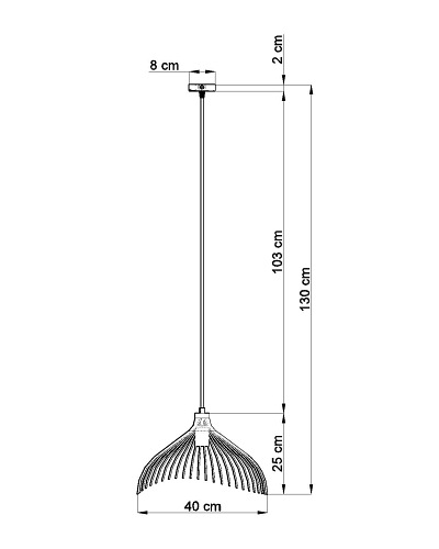 Lampa wisząca z drucianym kloszem UMB 1xE27 czarna