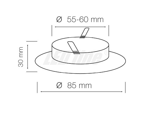 Oprawa halogenowa LED line, okrągła, stała, tłoczona - satyna