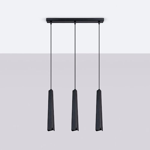 Lampa wisząca potrójna Prysm listwa 3xG9 czarna