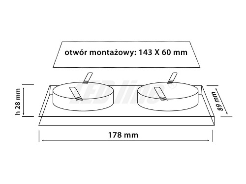 Oprawa sufitowa marki LED line - szklana, stała, podwójna - czarna