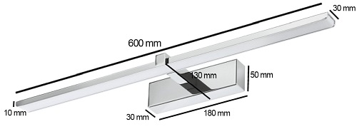 Lampa LED nad lustro VENUS 12W 60cm chrom