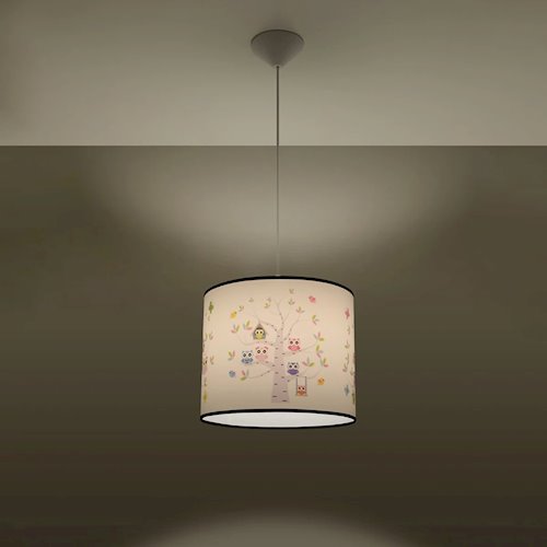 Lampa wisząca dziecięca Owls 40 1xE27 wielokolorowa