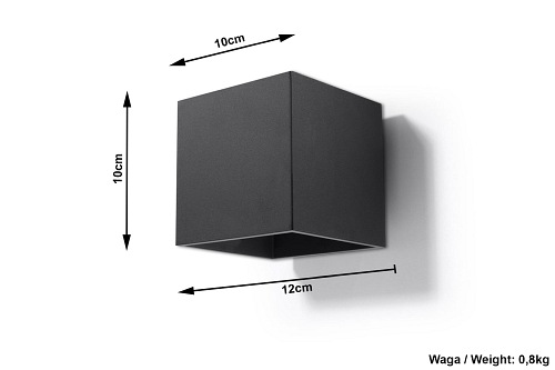 Kinkiet ścienny dwustronny sześcian QUAD 1xG9 Czarny