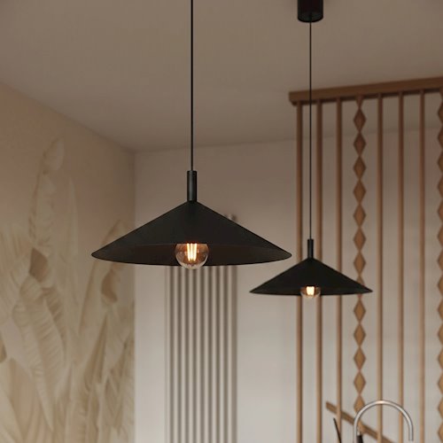 Lampa wisząca stożkowy klosz Nox 40cm 1xE27 czarna