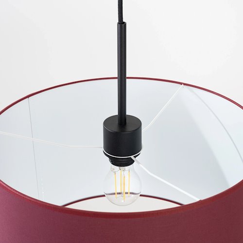 Lampa wisząca z abażurem Nevia 1xE27 burgundowa