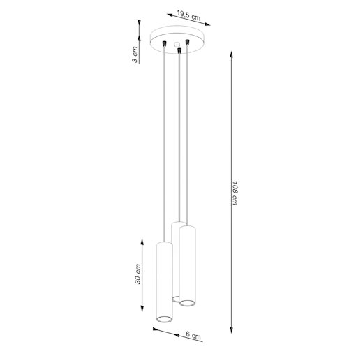Lampa wisząca potrójna Lagos 3xGU10 okrągła zielona oliwka
