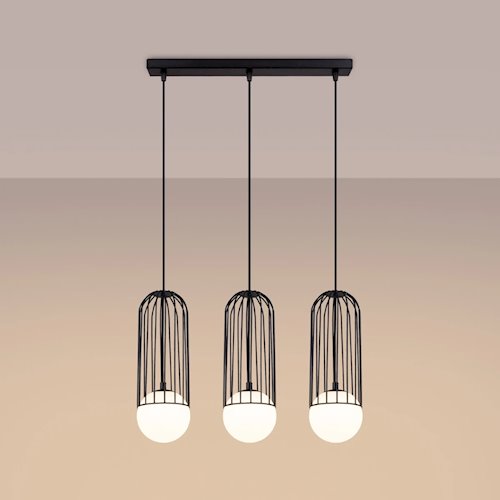 Lampa wisząca potrójna Brina listwa 3xG9 czarna