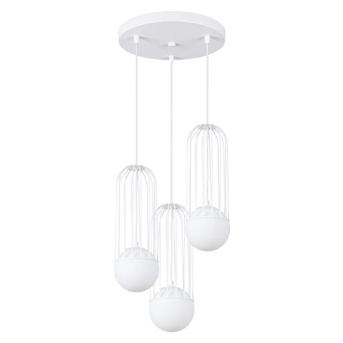 Lampa wisząca potrójna Brina okrągła 3xG9 biała