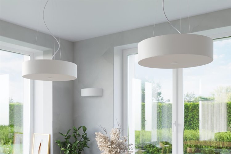 Lampa wisząca SKALA okrągła 80 cm 6xE27 biała