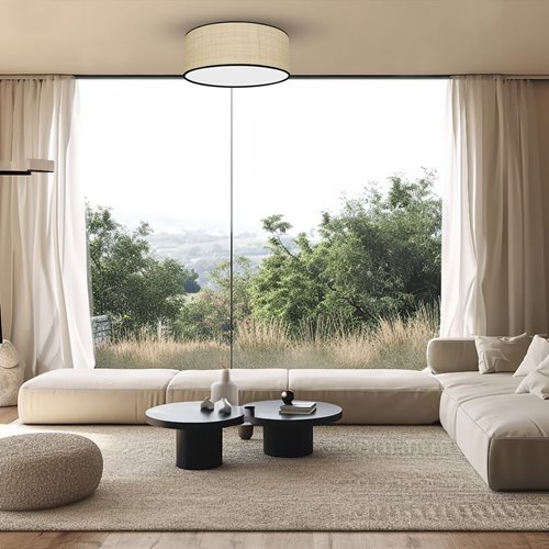 Lampa sufitowa okrągła Rattan 40cm 2xE27