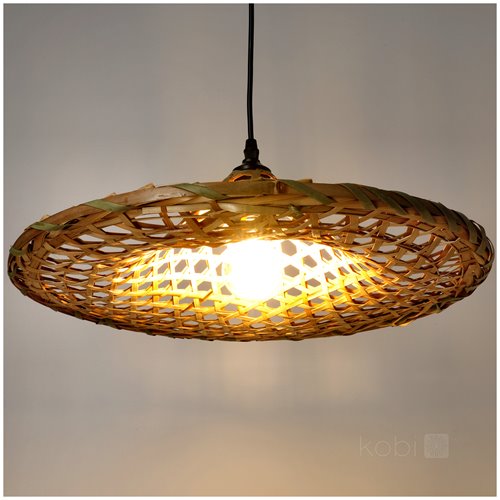 Lampa wisząca Boho Braga 1xE27 ze splecionego bambusa