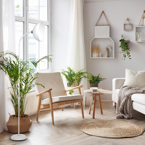 Lampa podłogowa 1xE27 130-170cm Zack biała