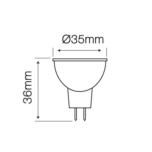 Żarówka MR11 / G4 12V AC/DC  LED line 3W 230V 255lm 38° - biała dzienna