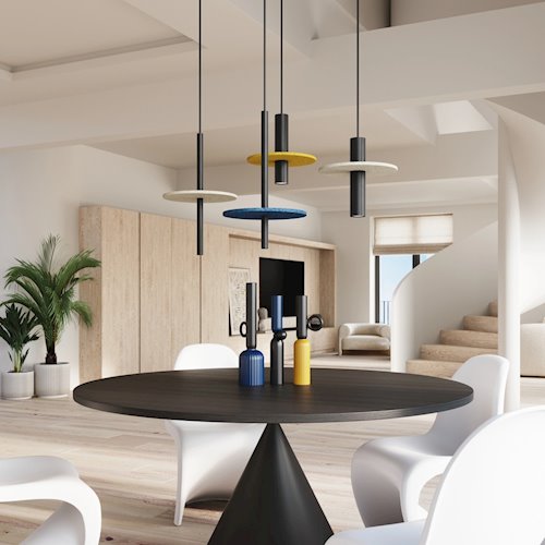 Lampa wisząca filcowa Pelta 1xGU10 czarno-żółta