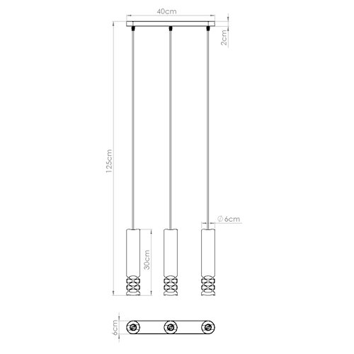 Lampa wisząca potrójna Liro 3xGU10 listwa biała