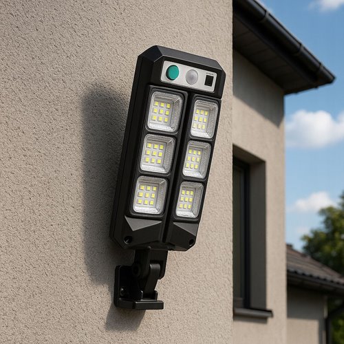 Lampa uliczna solarna Slim 300lm 6500K z czujnikiem i pilotem