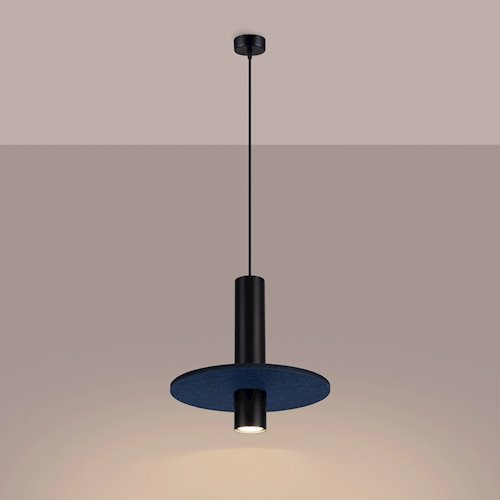 Lampa wisząca filcowa Pelta 1xGU10 czarno-granatowa