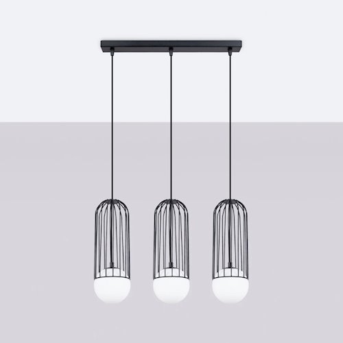Lampa wisząca potrójna Brina listwa 3xG9 czarna