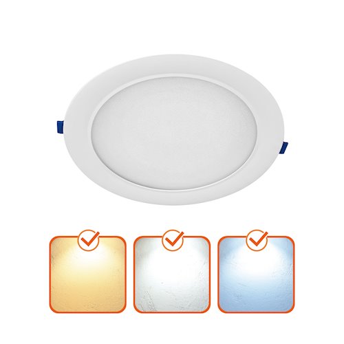 Panel LED podtynkowy okrągły 18W 1800lm Premium 3CCT