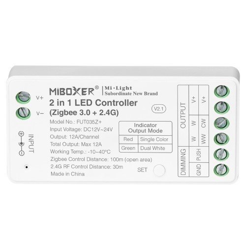 Mi-Light FUT035Z+ sterownik LED Zigbee 2w1 Mono/CCT 12V-24V 12A