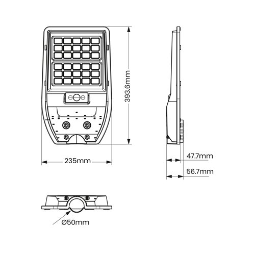 Lampa Uliczna Solarna Via 50W 500lm 6000K