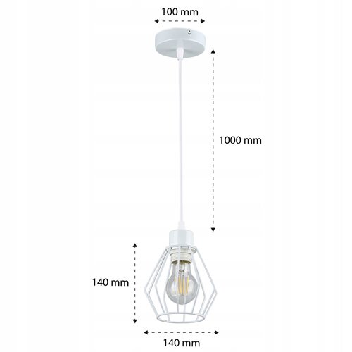 Lampa wisząca 1xE27 Otis druciana biała