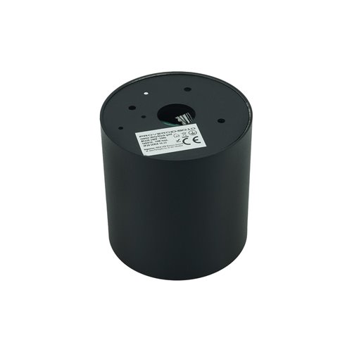 Tuba sufitowa GU10 okrągła 80x84mm czarna - złoty Ring
