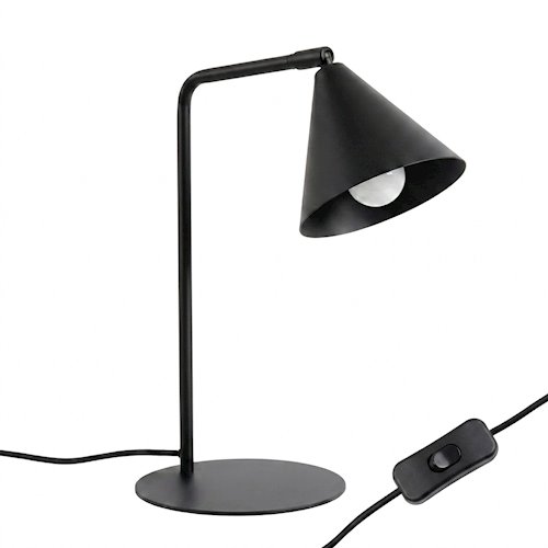 Lampa biurkowa ze stożkowym kloszem Nox 1xE14 czarna