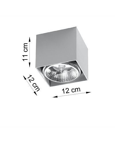 Halogen natynkowy kwadratowy BLAKE 1xAR111 szary