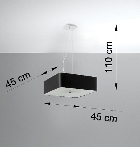 Lampa wisząca LOKKO kwadratowa 45x45 5xE27 czarna